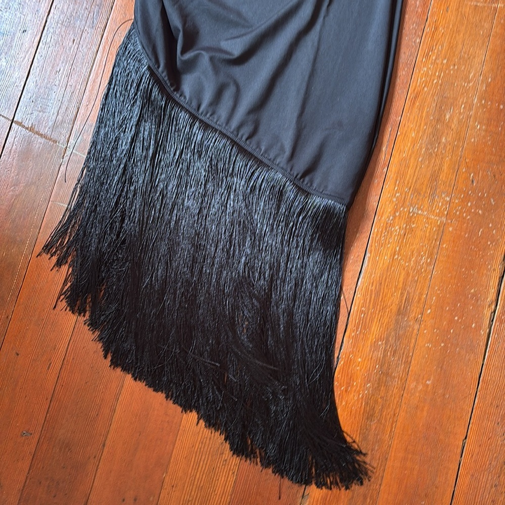 Elegant Black Fringe Dress - Picture 3 of 7